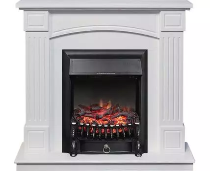 Каминокомплект Boston - Белый (Высота 925см) с очагом Fobos FX Black