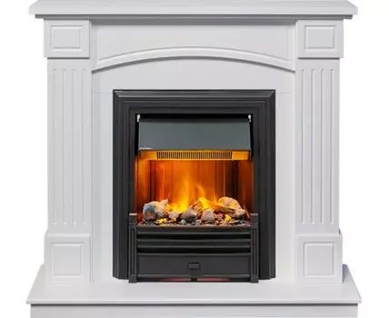 Каминокомплект Boston - Белый (Высота 925см) с очагом Brookline Black