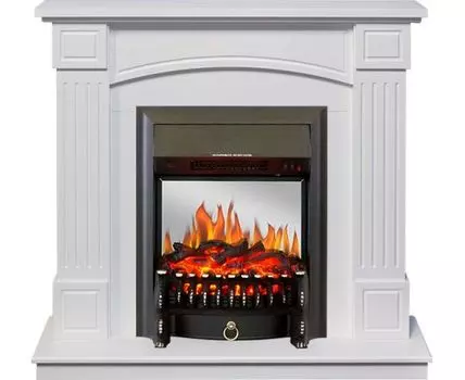 Каминокомплект Boston - Белый (Высота 925см) с очагом Fobos FX M Black