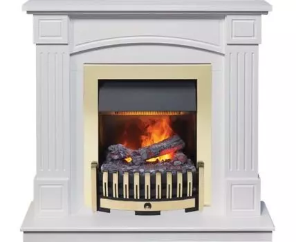 Каминокомплект Boston - Белый (Высота 925см) с очагом Danville Brass FB2