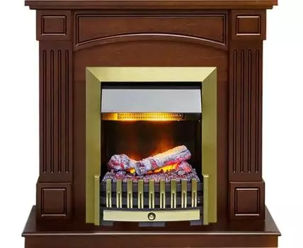 Каминокомплект Boston - Темный дуб (Высота 925см) с очагом Danville Antique Brass FB2