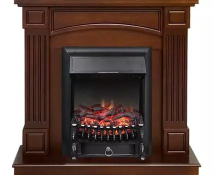 Каминокомплект Boston - Темный дуб (Высота 925см) с очагом Fobos FX Black