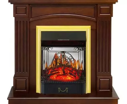 Каминокомплект Boston - Темный дуб (Высота 925см) с очагом Majestic FX M Brass