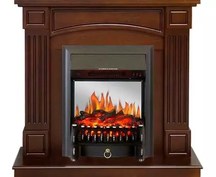 Каминокомплект Boston - Темный дуб (Высота 925см) с очагом Fobos FX M Black