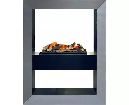 Каминокомплект Boxx - Серый графит с очагом Cassette 600 LNH-INT (с дровами)