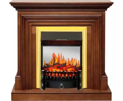 Каминокомплект Bradford - Орех с очагом Fobos FX M Brass