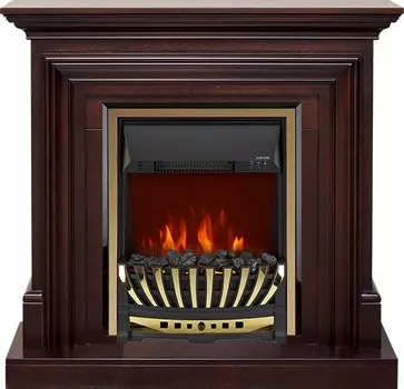 Каминокомплект Bradford - Темный дуб с очагом Aspen Gold