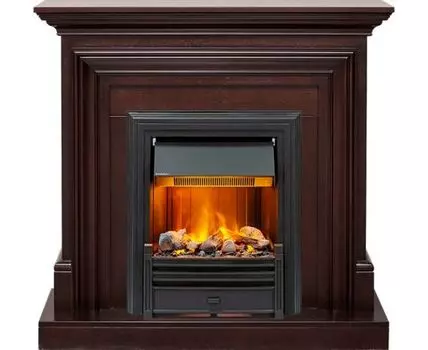 Каминокомплект Bradford - Темный дуб с очагом Brookline Black