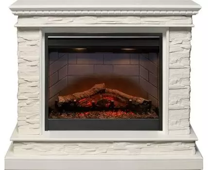 Каминокомплект Calgary - Белый / Сланец белый с очагом Symphony 26'' DF2608-INT