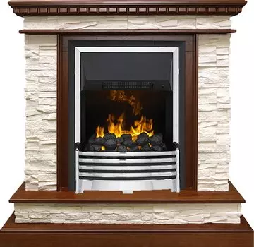 Каминокомплект Calgary - Дуб / Сланец беженый с очагом Flagstaff