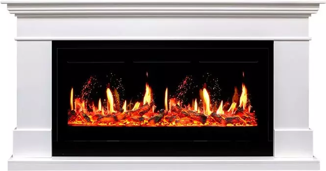 Каминокомплект California - Белый (Высота 850 мм) с очагом 5D V-ART 40