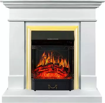 Каминокомплект California SFT - Белый с очагом Majestic FX Brass