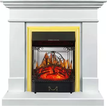 Каминокомплект California SFT - Белый с очагом Majestic FX M Brass