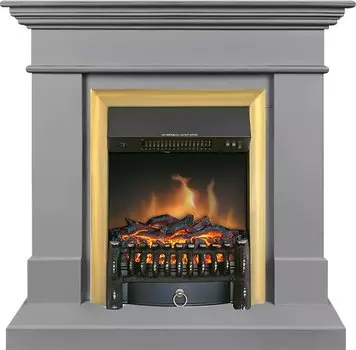 Каминокомплект California STD CRM (Разборный) - Санд грей с очагом Fobos FX Brass