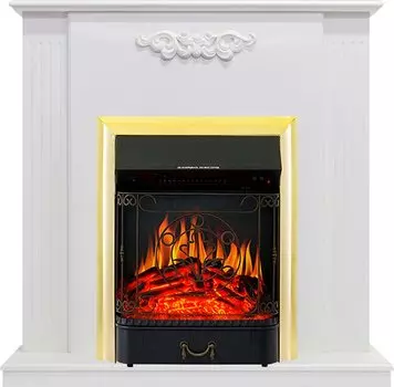 Каминокомплект Capri - Белое дерево делюкс с очагом Majestic FX Brass