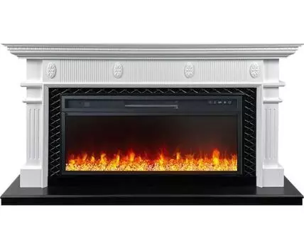 Каминокомплект Carlyle - Белый с черным с очагом Vision 42 LED