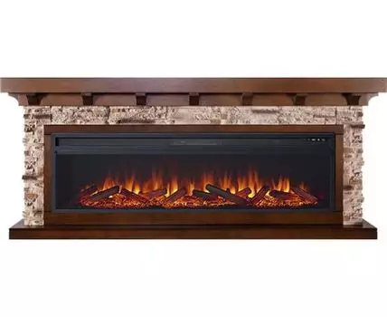 Каминокомплект Chalet 60 - Темный дуб с очагом Vision 60 LOG LED