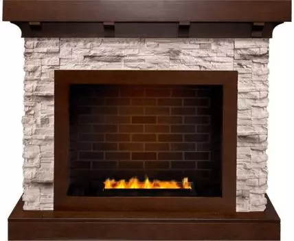 Каминокомплект Chalet - Темный дуб/Сланец с очагом Cassette 400 LNH-INT PS (без дров)