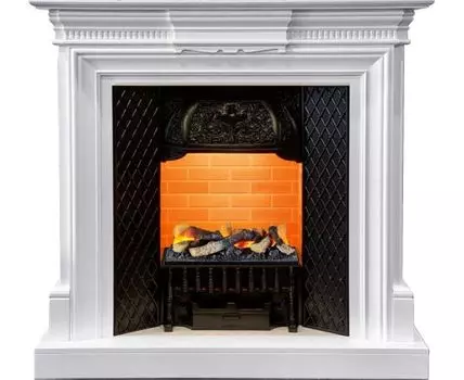 Каминокомплект Chelsea - Белый (Ширина 1080см) с очагом Cassette 400 LNH-INT (с дровами)