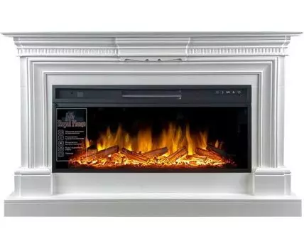 Каминокомплект Chelsea - Белый (Ширина 1350 мм) с очагом Vision 42 LOG LED