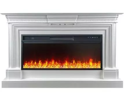 Каминокомплект Chelsea - Белый (Ширина 1350 мм) с очагом Vision 42 LED