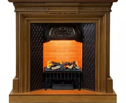 Каминокомплект Chelsea - Орех с очагом Cassette 400 LNH-INT (с дровами)