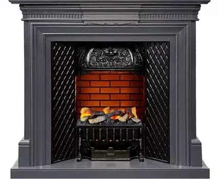 Каминокомплект Chelsea - Серый графит с очагом Cassette 400 LNH-INT (с дровами)