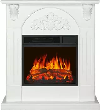 Каминокомплект Chester Wood - Белый с очагом Vision 18 LED FX