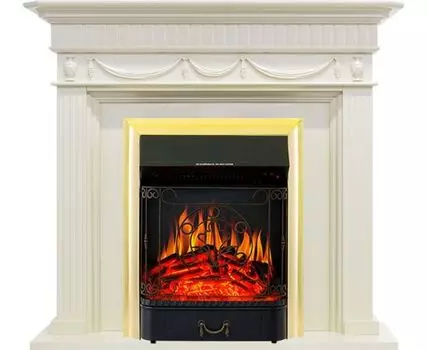 Каминокомплект Corfu - Слоновая кость с очагом Majestic FX Brass