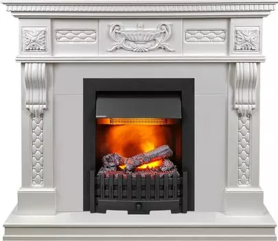 Каминокомплект Corsica - Матовый белый (Ширина 1100) с очагом Danville Black FB2