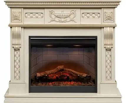 Каминокомплект Corsica - Слоновая кость с патиной с очагом Symphony 26'' DF2608-INT