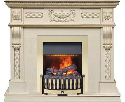 Каминокомплект Corsica - Слоновая кость с патиной (Ширина 1100) с очагом Danville Brass FB2