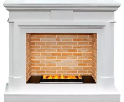 Каминокомплект Coventry - Белый / Кирпич с очагом Cassette 400 LNH-INT PS (без дров)