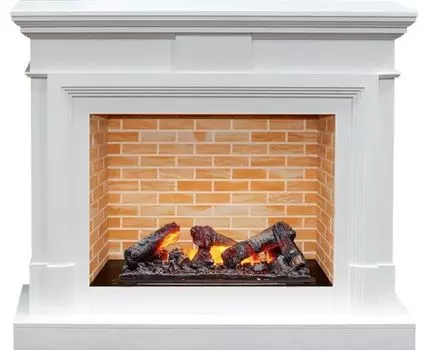 Каминокомплект Coventry - Белый / Кирпич с очагом Cassette 600 NH