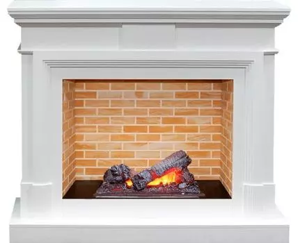 Каминокомплект Coventry - Белый / Кирпич с очагом Cassette 400 NH
