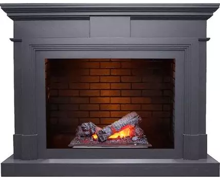 Каминокомплект Coventry - Серый графит / Кирпич с очагом Cassette 400 NH