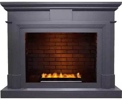 Каминокомплект Coventry - Серый графит / Кирпич с очагом Cassette 400 LNH-INT PS (без дров)