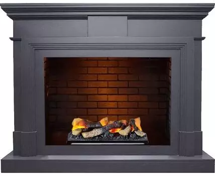 Каминокомплект Coventry - Серый графит / Кирпич с очагом Cassette 400 LNH-INT (с дровами)