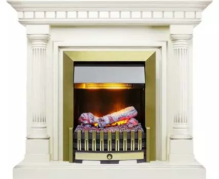 Каминокомплект Dallas - Слоновая кость с патиной с очагом Danville Antique Brass FB2