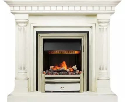 Каминокомплект Dallas - Слоновая кость с патиной с очагом Cavendish