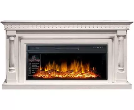 Каминокомплект Dallas - Слоновая кость с патиной (Ширина 1665 мм) с очагом Vision 42 LOG LED