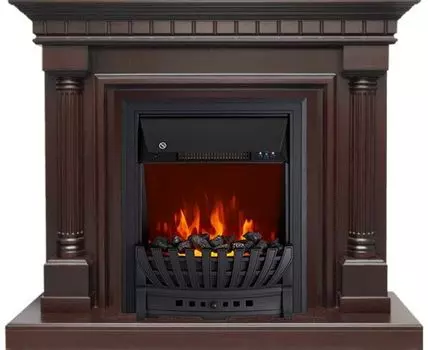 Каминокомплект Dallas - Темный дуб с очагом Aspen Black