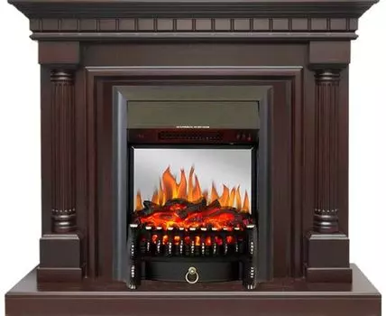 Каминокомплект Dallas - Темный дуб с очагом Fobos FX M Black