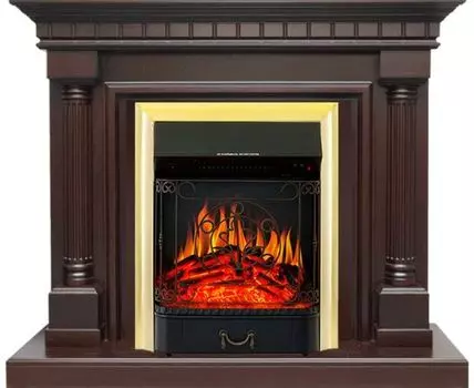 Каминокомплект Dallas - Темный дуб с очагом Majestic FX Brass