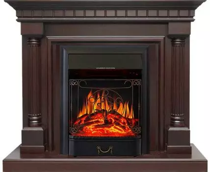 Каминокомплект Dallas - Темный дуб с очагом Majestic FX Black