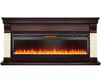 Каминокомплект Denver - Темный дуб / Бежевый с очагом Vision 60 LED