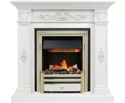 Каминокомплект Derby - Белый дуб с очагом Cavendish