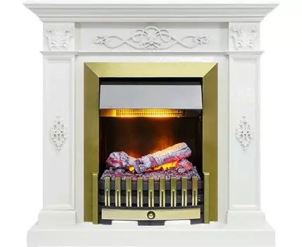 Каминокомплект Derby - Белый дуб с очагом Danville Antique Brass FB2