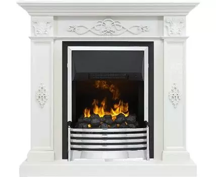 Каминокомплект Derby - Белый дуб с очагом Flagstaff