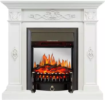 Каминокомплект Derby - Белый дуб с очагом Fobos FX M Black